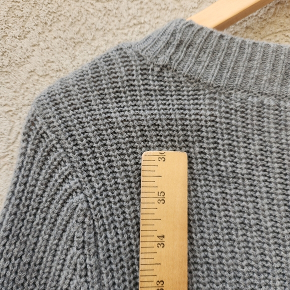 TOAD & CO Women's Sweater Dress Medium Gray Lambswool Ribbed Classic Minimalist - Picture 7 of 8